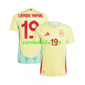 Camisolas de futebol Espanha LAMINE YAMAL 19 Equipamento Alternativa Euro 2024 Manga Curta